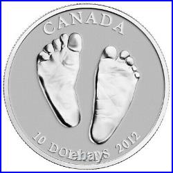 2012 CANADA $10 WELCOME TO THE WORLD Baby Feet pure silver coin no COA/sleeve