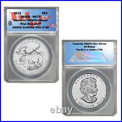 2012 Canada Wildlife Series Moose $5 Silver Coin MS70