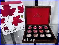 2013 $10 O Canada 1/2oz Fine Silver12 Coin Set Gold PlatedMintage 1500 RARE