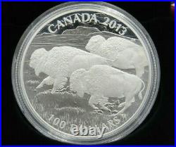 2013 1 oz. Pure Silver $100 Coin Canada Bison Stampede