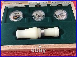 2013-2014 $10 Ducks of Canada Silver 3 Coin Set with Display Case and Duck Cal