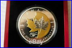 2013- 5OZ FINE SILVER COIN 25TH Anniversary of the Silver Maple Leaf 2500 minted