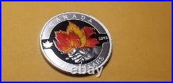 2013 Canada $10 Silver Gem Proof Coin The Coloured Maple Leaf