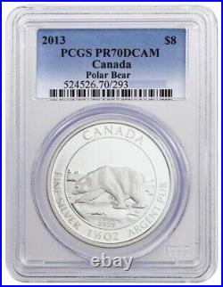 2013 Canada 2013 1.5 oz Silver Polar Bear Coin PCGS PR70DCAM $8 Silver Coin