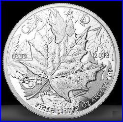 2013 Canada $5 Silver 25th Anniversary Piedfort Maple Leaf Coin 1oz High Relief