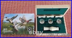 2013 Ducks Of Canada Silver 3 Coin Set with Duck Call Whistle #coinsofcanada