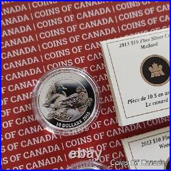 2013 Ducks Of Canada Silver 3 Coin Set with Duck Call Whistle #coinsofcanada