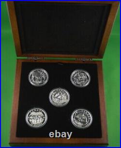 2013 O Canada Pure Silver Set Five $25 Coins In Presentation Case
