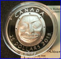 2013 -canada $25 Grandmother Moon Mask-pure Silver Coin 0123/6000