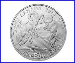 2014 $100 Canada Bighorn Sheep, Fine. 9999 Silver Coin (ogp/coa)
