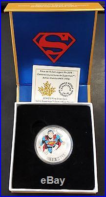 2014 $15.00 Fine Silver Coin from Canada! SUPERMAN #419 Action Comics! Box & COA