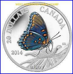 2014 $20 Fine Silver Coin Butterflies Of Canada Red-spotted Purple