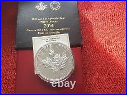 2014 $50 5oz. Silver Coin Maple Leaves