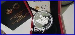 2014 $50 Maple Leaves 5 oz Fine Silver High Relief Proof Coin Mintage 2,500