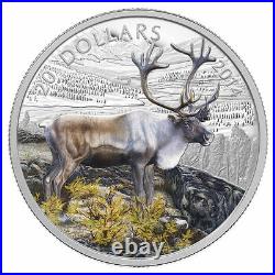 2014 Canada 1 oz Colorized Proof $20 Fine Silver Coin The Iconic Caribou, NO TAX