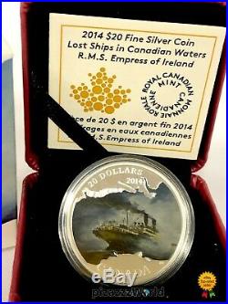 2014 Canada $20.9999 Silver COIN Lost Ship in CDN Waters RMS EMPRESS OF IRELAND