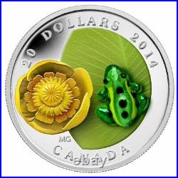 2014 Canada $20 Murano Venetian Glass Frog on Lily Pad 1oz Silver Proof Coin