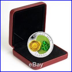 2014 Canada $20 Silver Coin Murano Venetian Glass Water lily Leopard Frog