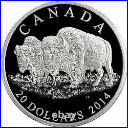 2014 Canada $20 The Bison-Bull and His Mate Fine Silver Proof Coin