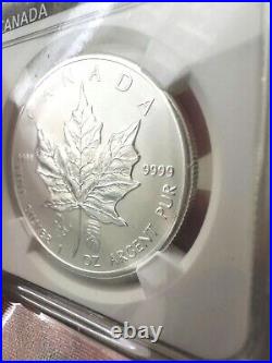 2014 Canada Maple Leaf Chinese Horse Double Privy NGC PF68 1oz Silver Coin