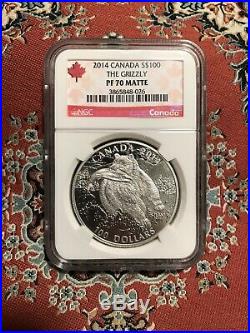 2014 Canada The Grizzly S$100 Silver Coin NGC PF70