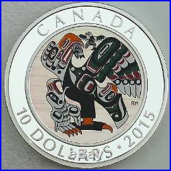 2015 $10 Mother Feeding Baby First Nations Art 99.99% Pure Silver Hologram Coin