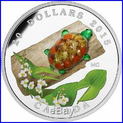 2015 $20 Fine Silver Coin 1 Oz Venetian Glass Turtle Broadleaf Arrowhead Flower