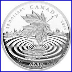 2015 $20 Fine Silver Coin Maple Leaf Reflection