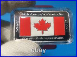 2015 $50 Fine Silver Coin 50th Anniversary Of The Canadian Flag
