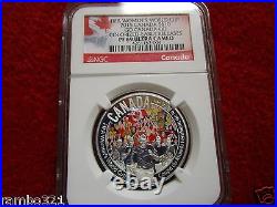 2015 Canada 1/2oz Colorized Silver COIN $10 WOMENS FIFA Cup Go Canada NGC PF69