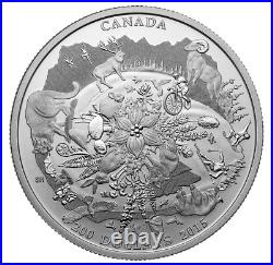 2015 Canada $200 for $200 Fine Silver Rugged Mountains Coin. 9999 2oz
