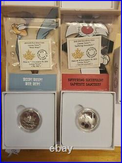2015 Canada Fine Silver. 999 Coins Looney Tunes COLLECTION BOX. 8 INCLUDED