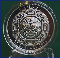 2015 Canada Singing Moon Mask 3 coin set in wood box Pure silver Nice designs