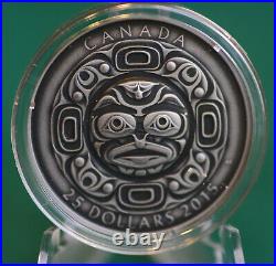 2015 Canada Singing Moon Mask 3 coin set in wood box Pure silver Nice designs