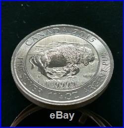 2015 Canadian Bison 1.25 oz. 9999 Silver LIMITED BULLION BU COIN Tube, roll 20