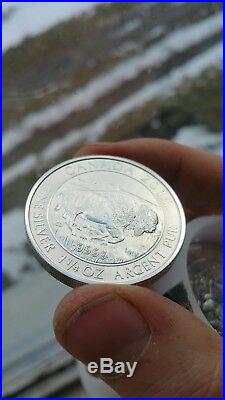2015 Canadian Bison 1.25 oz. 9999 Silver LIMITED BULLION BU COIN Tube, roll 20