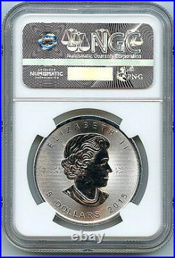 2015 Canadian Maple Leaf $5 Silver Dollar MS69 NGC. 9999 Graded Coin B3