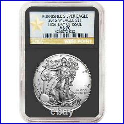 2015-W Burnished $1 American Silver Eagle NGC MS70 FDI WPS Label Retro Core