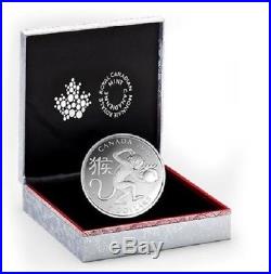 2016 $15 Canada Lunar Year of the Monkey 99.99% 1 oz Silver Proof Coin RCM