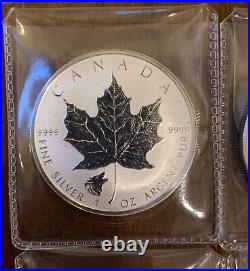 2016-2017 Maple Leaf Wolf Bear Cougar Moose Privy 1oz. 9999 Silver coins Canada