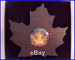 2016 $20 Canadian Maple Leaf Shaped Coin, 99.99% Pure Silver Color Proof Canada