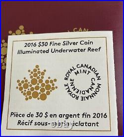 2016 $20 Fine Silver Coin Illuminated Underwater Reef