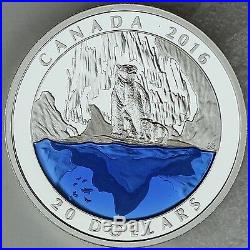 2016 $20 Masters Club Coin #3 99.99% Pure Silver Polar Bear with Blue Enamel