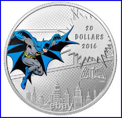 2016 BATMAN 1 oz. 9999 silver $20 proof coin COA & Box DC Comics