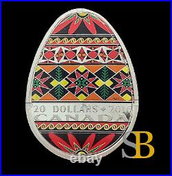 2016 CANADA 20$ 1oz Fine Silver Coloured Coin Traditional PYSANKA