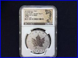 2016 CANADA $5 Silver Maple Leaf. 9999 Bigfoot Privy NGC70 First day of issue
