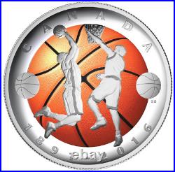 2016 CANADA COIN $25 INVENTION OF BASKETBALL CURVED SILVER MINT Concave Convex