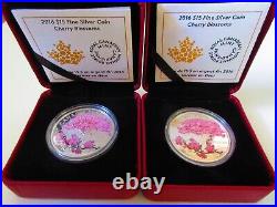 2016 CHERRY BLOSSOMS Celebration of Spring $15 Pure Silver Proof Coin RCM