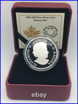 2016 Canada $20 Fine Silver Coin Snowy Owl