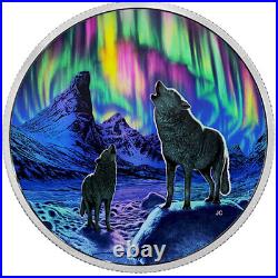 2016 Canada $30 Fine Silver Coin Northern Lights In The Moonlight